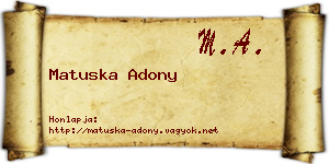 Matuska Adony névjegykártya